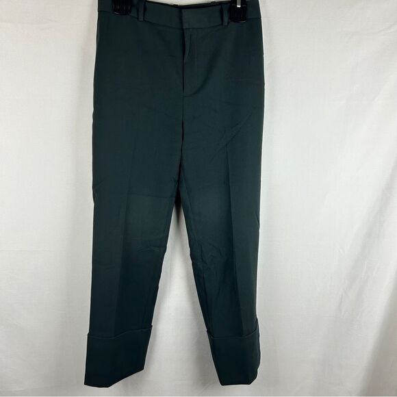 Club Monaco forest green folded hem straight pants size 4 - Picture 1 of 5